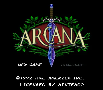 Arcana (USA) screen shot title